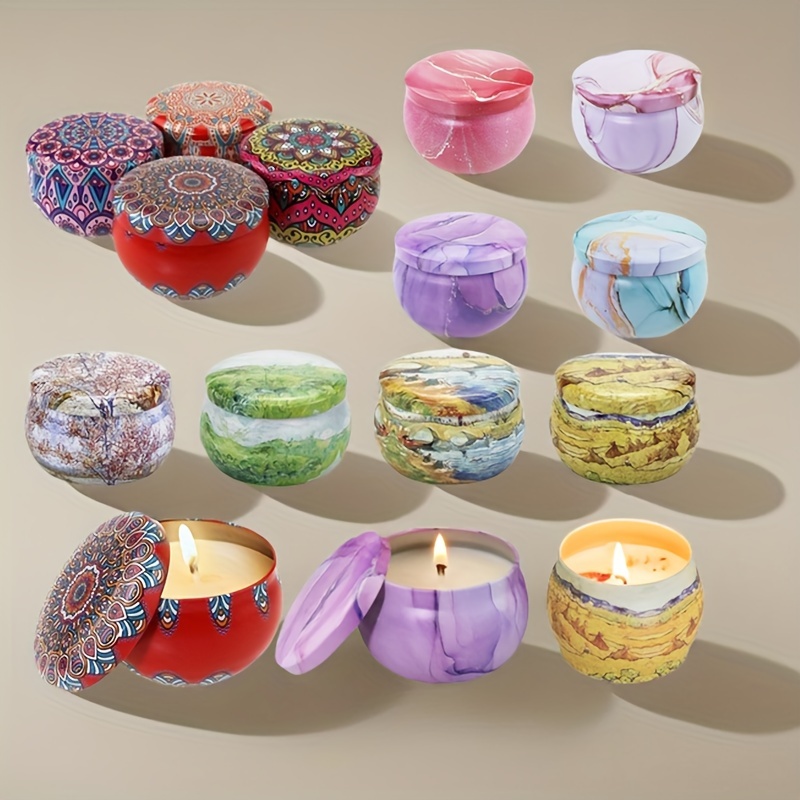 Candle Making Jug - กล่องใส่ขนม/เทียน 4 ชิ้น กระป๋องเปล่าสำหรับทำเทียน DIY พร้อมกล่องเก็บของสำหรับใส่เครื่องเทศแห้งและขนมหวาน