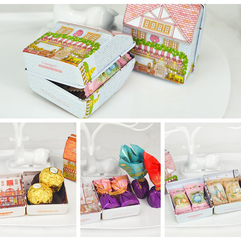 กล่องเหล็กทรงบ้านขนาดเล็ก 6 ชิ - Tin Container Lid บทวิจารณ์และราคา
