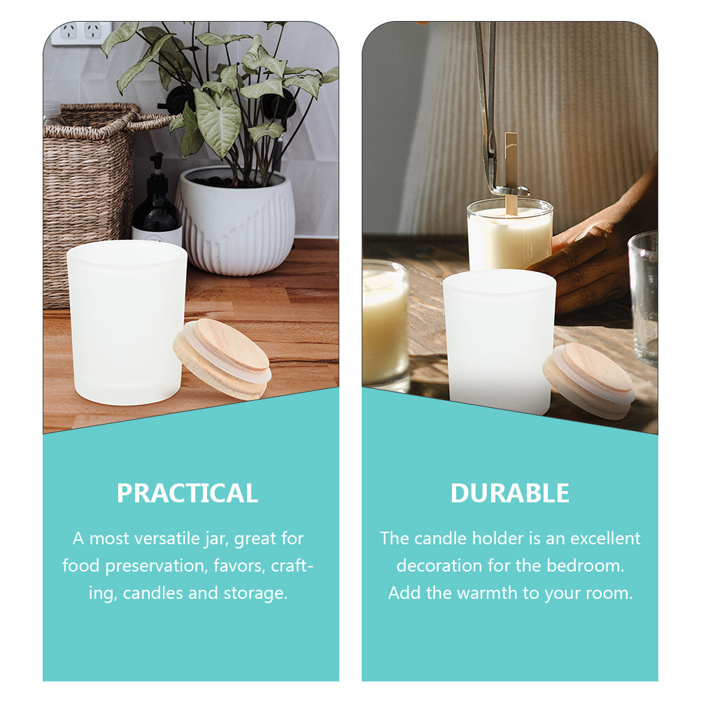 โหลแก้วหนาพร้อมฝาไม้สไตล์เรียบ - Candle Making Jars With Lids บทวิจารณ์และราคา