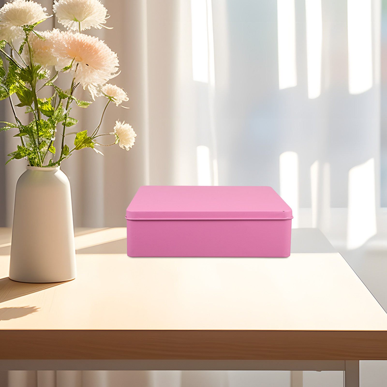 กล่องเก็บของสี่เหลี่ยมทำจากเหล - Tin Container Lid บทวิจารณ์และราคา